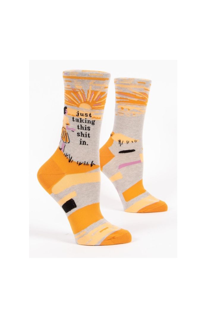 WOMENS CREW SOCKS JUST TAKING THIS SH*T IN