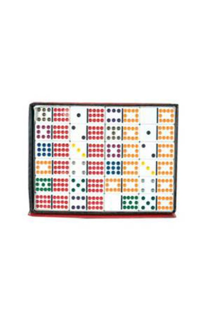 DOUBLE 12 COLOR DOT WHITE DOMINOES