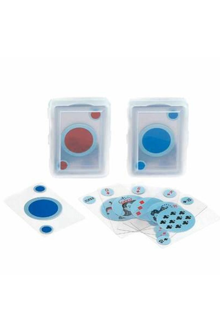 PLASTIC TRANSPARENT PLAYING CARDS WITH CIRCLES
