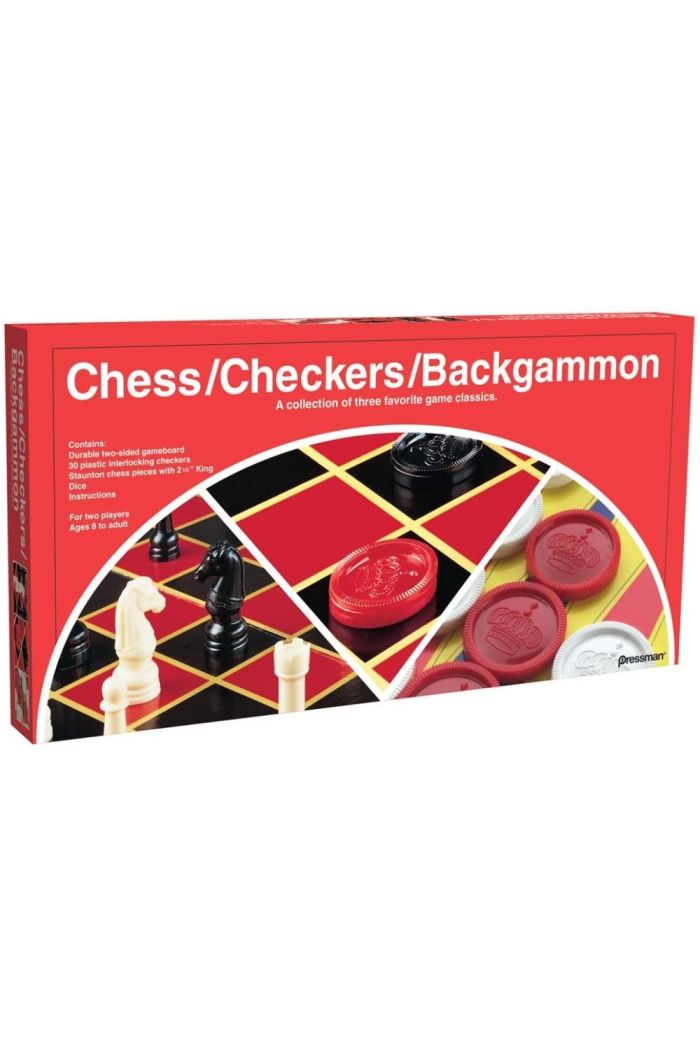 CHECKERS/CHESS/BACKGAMMON RED BOX